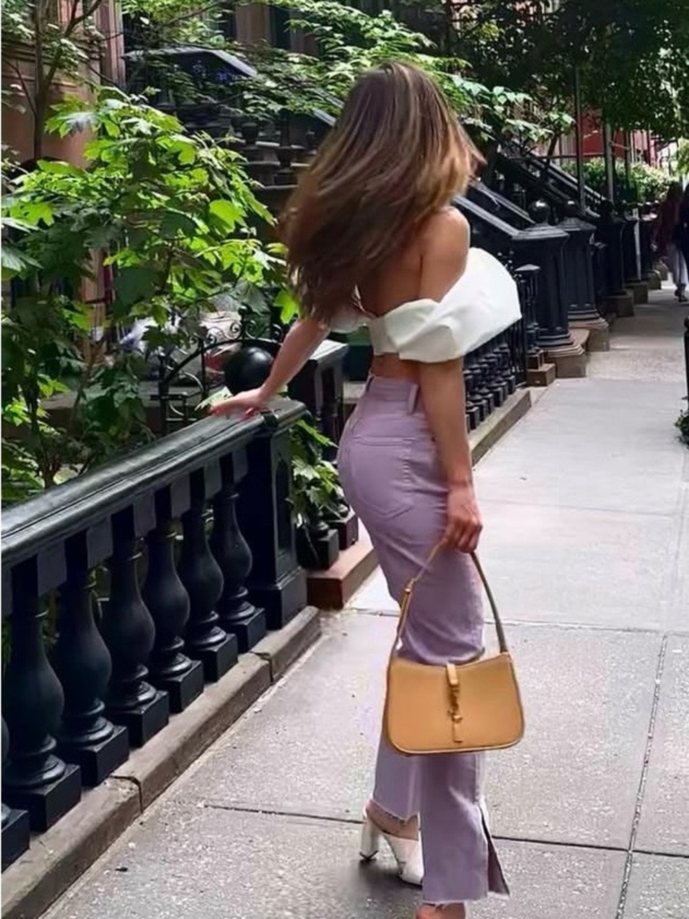 Lilac High-Waist Pants by Gap